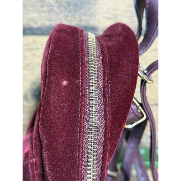 New-RARE Guess Mini Backpack Red Velvet And Gold Color Women Ships Fast!!! - Picture 8 of 16